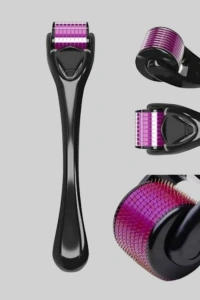 Evde Güvenli Kullanım İçin Titanyum Derma Roller – Siyah Saplı