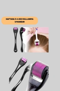 Evde Güvenli Kullanım İçin Titanyum Derma Roller – Siyah Saplı