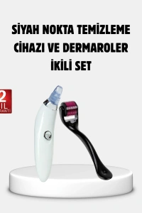 Evde Profesyonel Cilt Bakımı Dermaroller + Siyah Nokta Temizleyici Setı