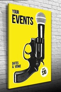 Events Sarı ve Siyah tonlarda Poster Kanvas Tablo 50 x 70