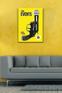 Events Sarı ve Siyah tonlarda Poster Kanvas Tablo 50 x 70