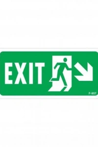Exit Sağ Aşağı Uyarı Levhası 17,5x25 KOD:957