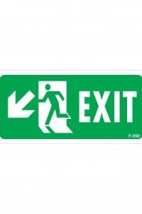Exit Sol Aşağı Uyarı Levhası 17,5x25 KOD:958
