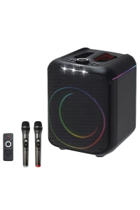 F39 25W Sürücülü RGB Işıklı 2 Adet Mikrofonlu Bluetooth 5.3 Kablosuz Hoparlör – Siyah