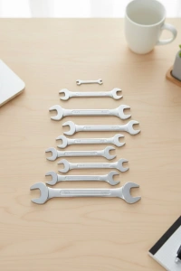 Farklı Ölçülerde Kombine Açık Ağız Anahtar Takımı