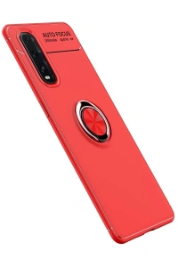 Find X2 Kılıf Range Yüzüklü Silikon - Kırmızı