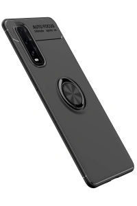 Find X2 Kılıf Range Yüzüklü Silikon - Siyah