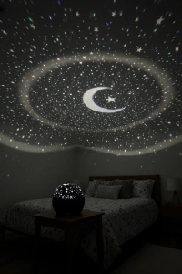 Fişli Yıldız Projektör Gece Lambası Müzikli