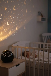 Fişli Yıldız Projektör Gece Lambası Müzikli