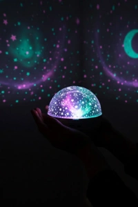 Fişli Yıldız Projektör Lamba Hoparlörlü Gece Işığı