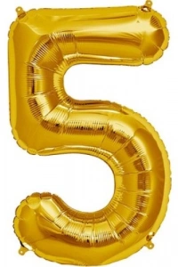 Folyo Balon 5 Rakamı Altın Renk