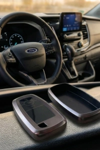 Ford Custom Uyumlu Smart 3 Buton Silikon Oto Anahtar Kumanda Kabı Kılıf Gri
