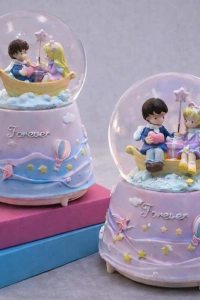 Forever Romantik Çift Figürlü Işıklı Otomatik Büyük Boy Kar Küresi