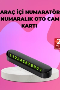 Fosforlu Araç İçi Park Kartı Numaratörü