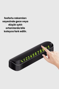 Fosforlu Araç İçi Park Kartı Numaratörü