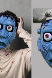 Frankenstein Temalı Sallanan Oynar Gözlü Maske