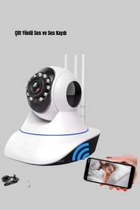 Full HD Akıllı IP Kamera – Gece Görüşlü, Hareket Sensörlü, Çift Yönlü Ses ve Online Kayıt Özellikli