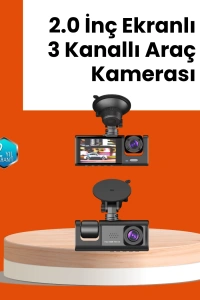 Full HD Araç Kamerası  Çift Yönlü Kayıt ve Darbe Sensörü