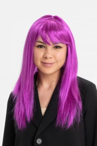 Fuşya Renk Düz Kesim Peruk