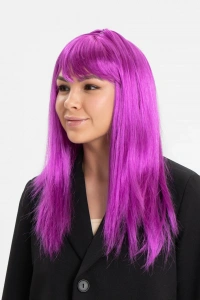 Fuşya Renk Düz Kesim Peruk
