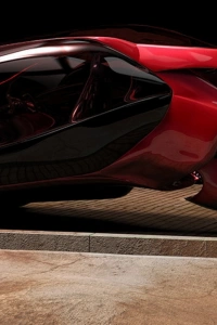 Futuristik Kırmızı Araba Kanvas Tablo 60 x 120