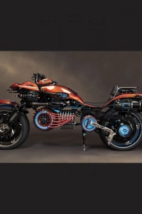 Futuristik Motosiklet Resmi Kanvas Tablo 60 x 120