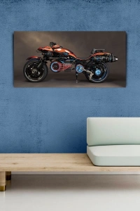 Futuristik Motosiklet Resmi Kanvas Tablo 60 x 120