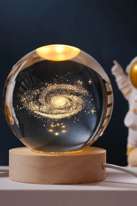 Galaksi Tasarımlı Işıklı Cam Küre