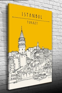 Galata Kulesi Silueti Kanvas Tablo 50 x 70