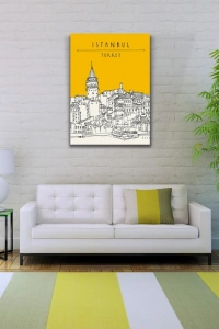 Galata Kulesi Silueti Kanvas Tablo 50 x 70
