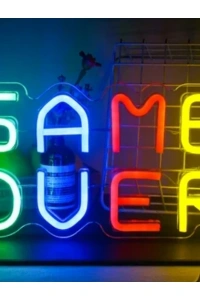 GAME OVER Tasarımlı Neon Led