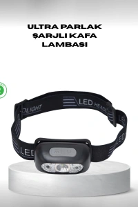 Gece Balıkçılığı İçin Ultra Parlak Şarjlı Kafa Lambası | 4 Işık Modu + USB Şarj