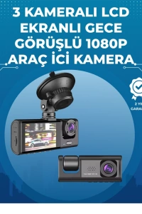 Gece Görüşlü 3lü Araç Kamerası – Geri Görüş Destekli, 170° Geniş Açı