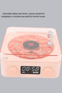 Gece Lambası Stereo Bluetooth Hoparlör Dijital Saat Su Dalgası Efektli 3-ü-1 Cihaz