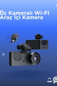 Gelişmiş G-Sensörlü Üçlü Araç Kamerası – 5” LCD Ekran ve Hareket Algılama