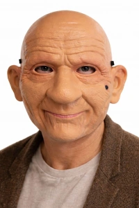 Gerçekçi Yaşlı Adam Maskesi – Lateks Görünümlü Plastik Korku Maskesi