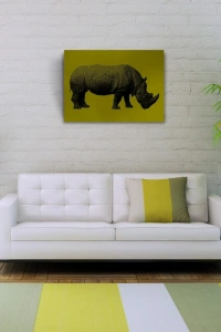 Gergedan , Hipopotam Soyut Çalışma Kanvas Tablo 50 x 70