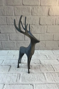 Geyik Figürü Gri Modern Salon ve Raf Dekoru