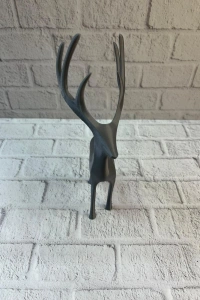 Geyik Figürü Gri Modern Salon ve Raf Dekoru