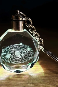 Gezegenler Temalı Renk Değiştiren Kristal Anahtarlık