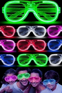 Glow Işıklı Panjur Parti Gözlüğü 12 Adet