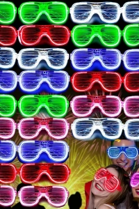 Glow Işıklı Panjur Parti Gözlüğü 12 Adet