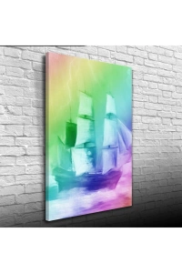 Gökkuşağı Gemi Canvas Tablo (50x70)