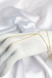Gold Renk Minimal Zirkon Taşlı Su Yolu Model Şahmeran