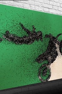 Gösteri yapan Motokrosçu Kanvas Tablo 50 x 70