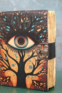 Göz Tasarımlı Deri Defter