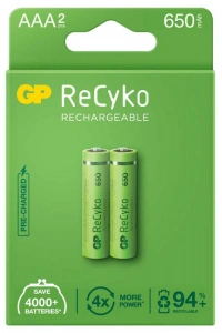 GP ReCyko 650mAh AAA Şarj Edilebilir İnce Kalem Pil 2li Paket