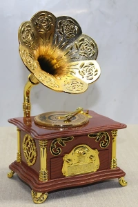 Gramofon Müzik Kutusu Kahverengi