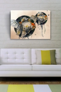 Gri Balık Kanvas Tablo 50 x 70