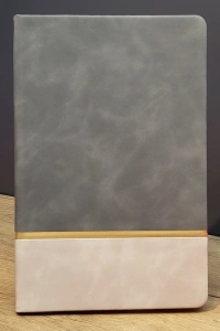 Gri Gold Detaylı Deri Hatıra Defteri